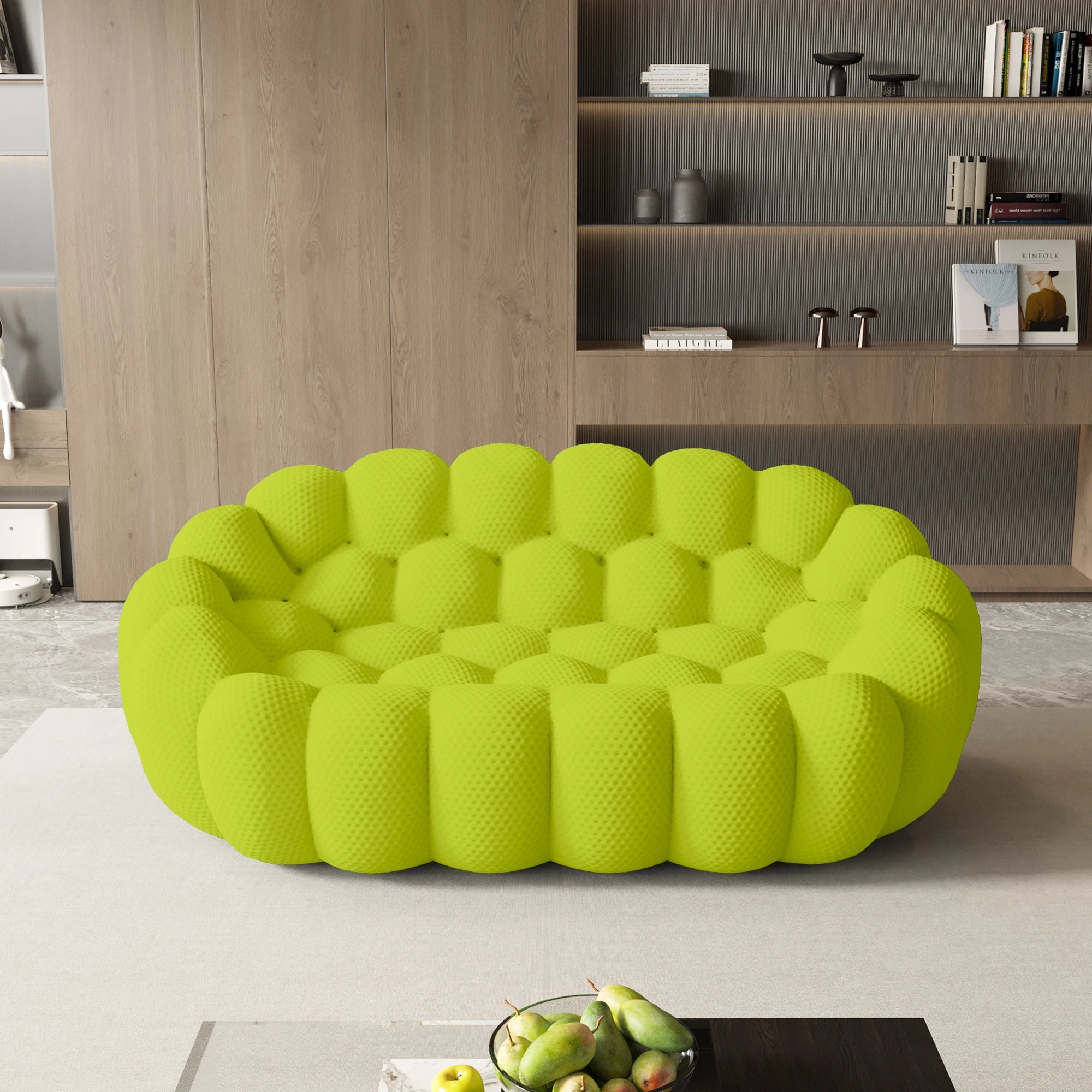 Sdorens Modern Curved Boneless Sofa 3D Knitted Loveseat