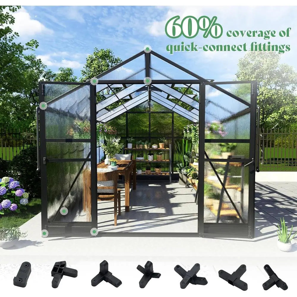 Walk-In Greenhouse With Vent Windows And Lockable Door