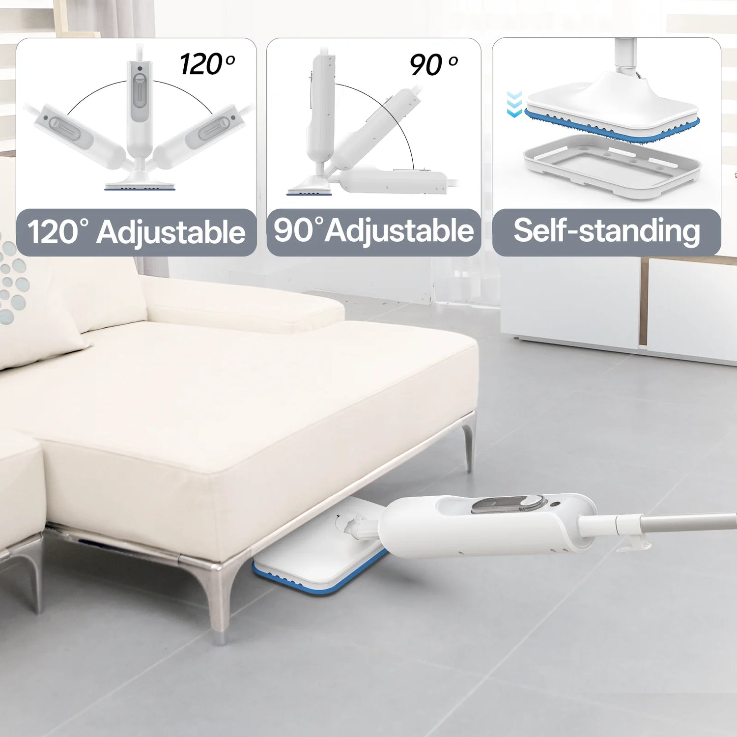 INSE Powerful Steam Mop For Hard Floors And Carpets