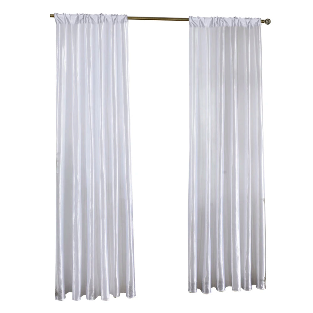 Satin Curtain For Living Room Semi Blackout Drape Panel