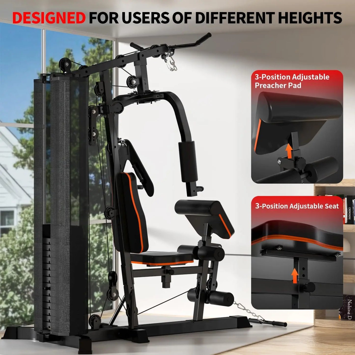 JEEKEE Complete In One Home Gym With 150 Pound Stack