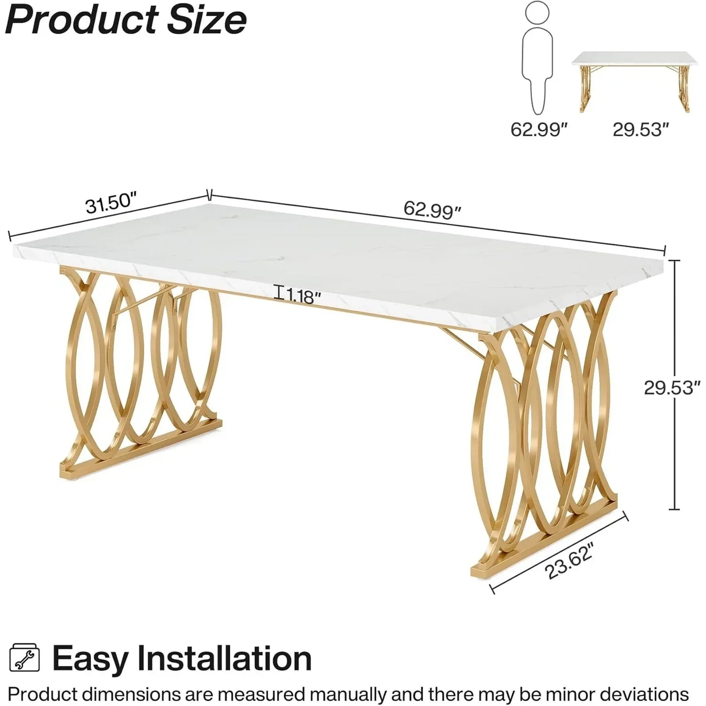 Little Tree Modern Rectangular Dining Table for Dining Room