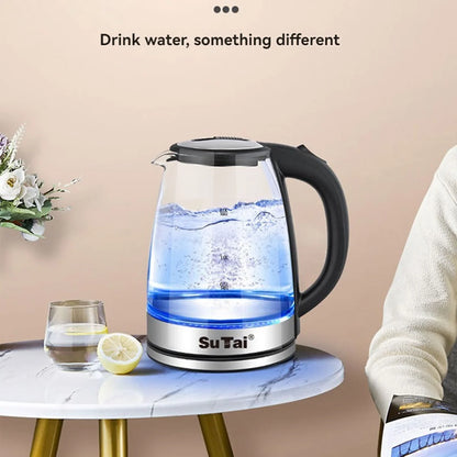 Fast Electric Water Kettle Borosilicate Glass Auto Off Led Light