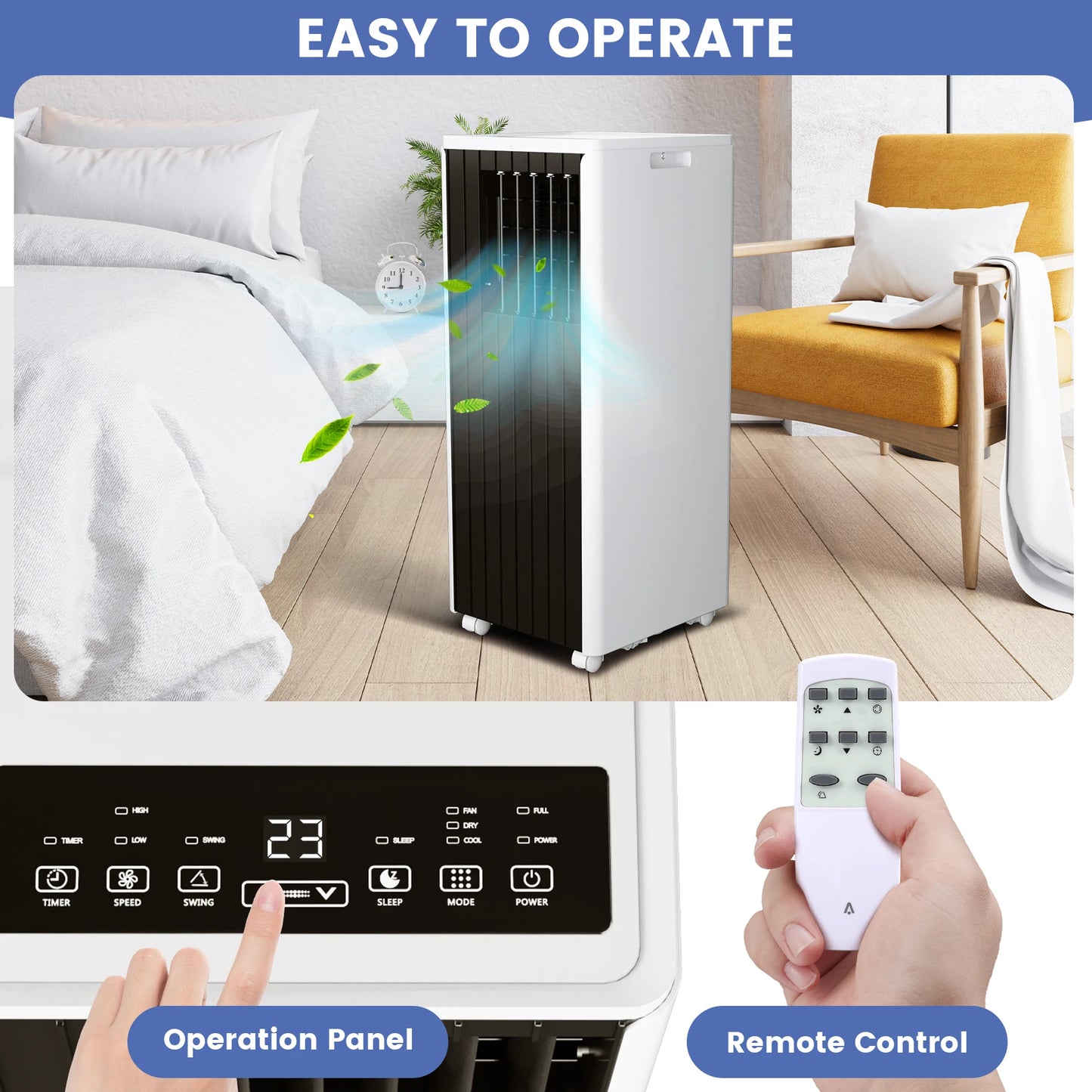 Acekool Portable Air Conditioner With Dehumidifier And Fan