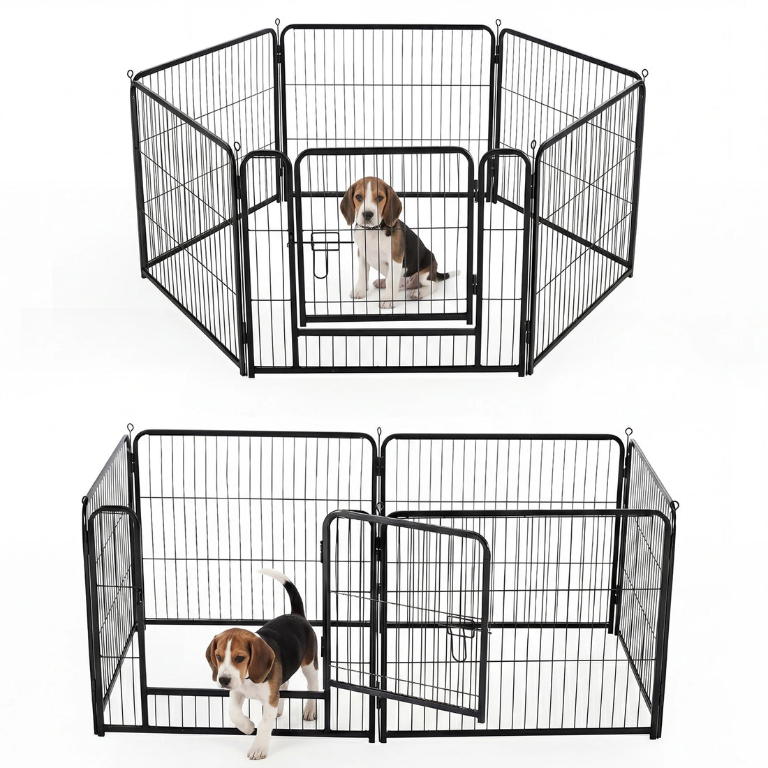 JHK Metal Dog Playpen Fence For Indoor Outdoor Use