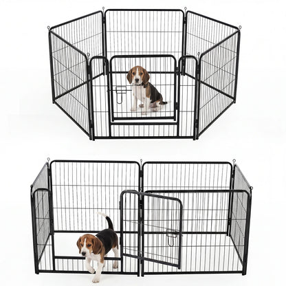 JHK Metal Dog Playpen Fence For Indoor Outdoor Use