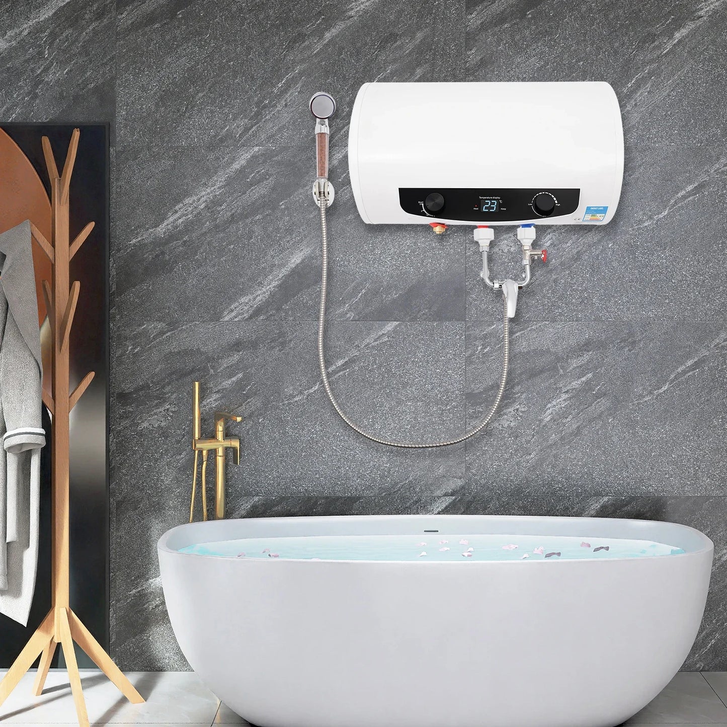 Wall Mounted Electric Water Heater 1500W IPX4 Waterproof 110V