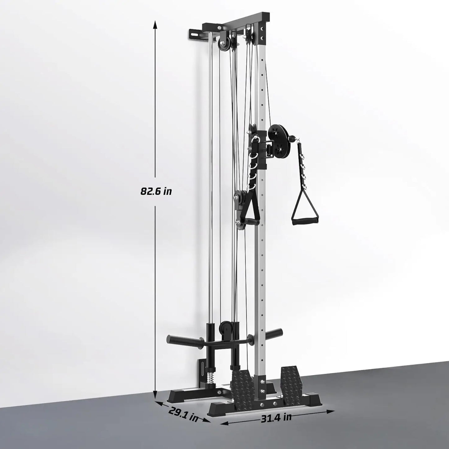 HiMISS Wall Mount LAT Pulldown Cable Machine With Adjustable Pulleys