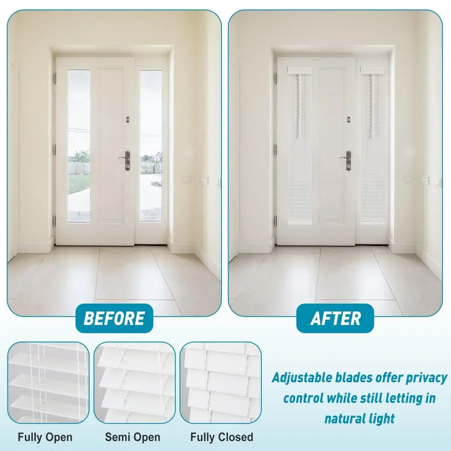 Cordless Sidelight Blinds For Front Door Faux Wood Adjustable Tilt