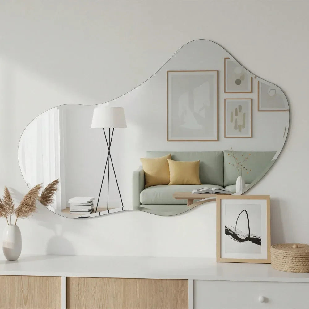 XMSJ Decorative Modern Asymmetrical Wall Mirror For Living Room