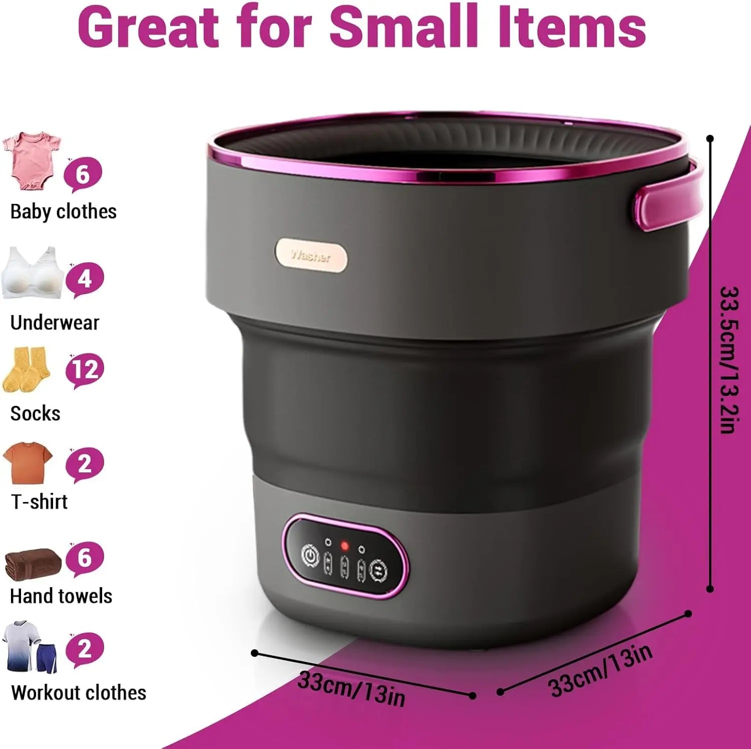 Acekool Portable Foldable Mini Washing Machine With Spin Dryer