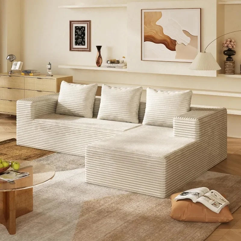 WLIVE U Shaped Sectional Sofa With Storage Chaise Units