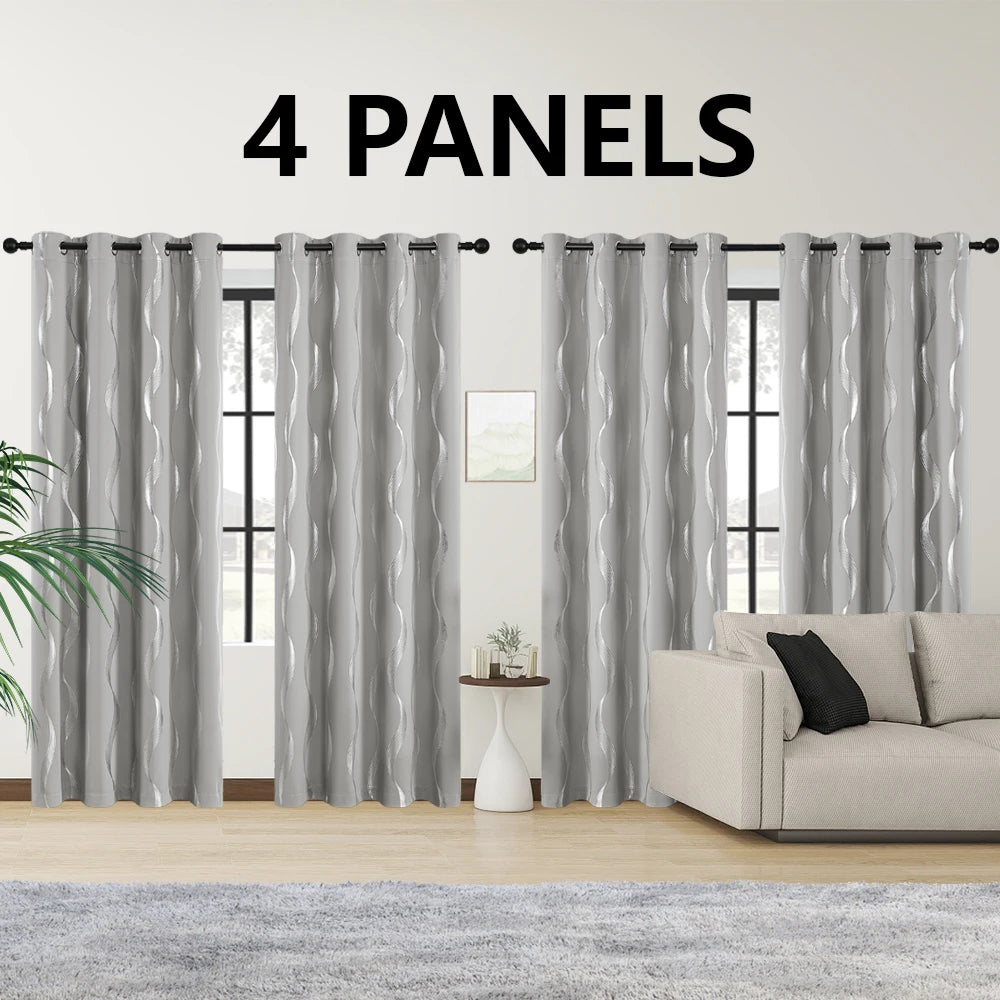 NONECN Blackout Curtains Thermal Insulated Room Darkening For Bedroom