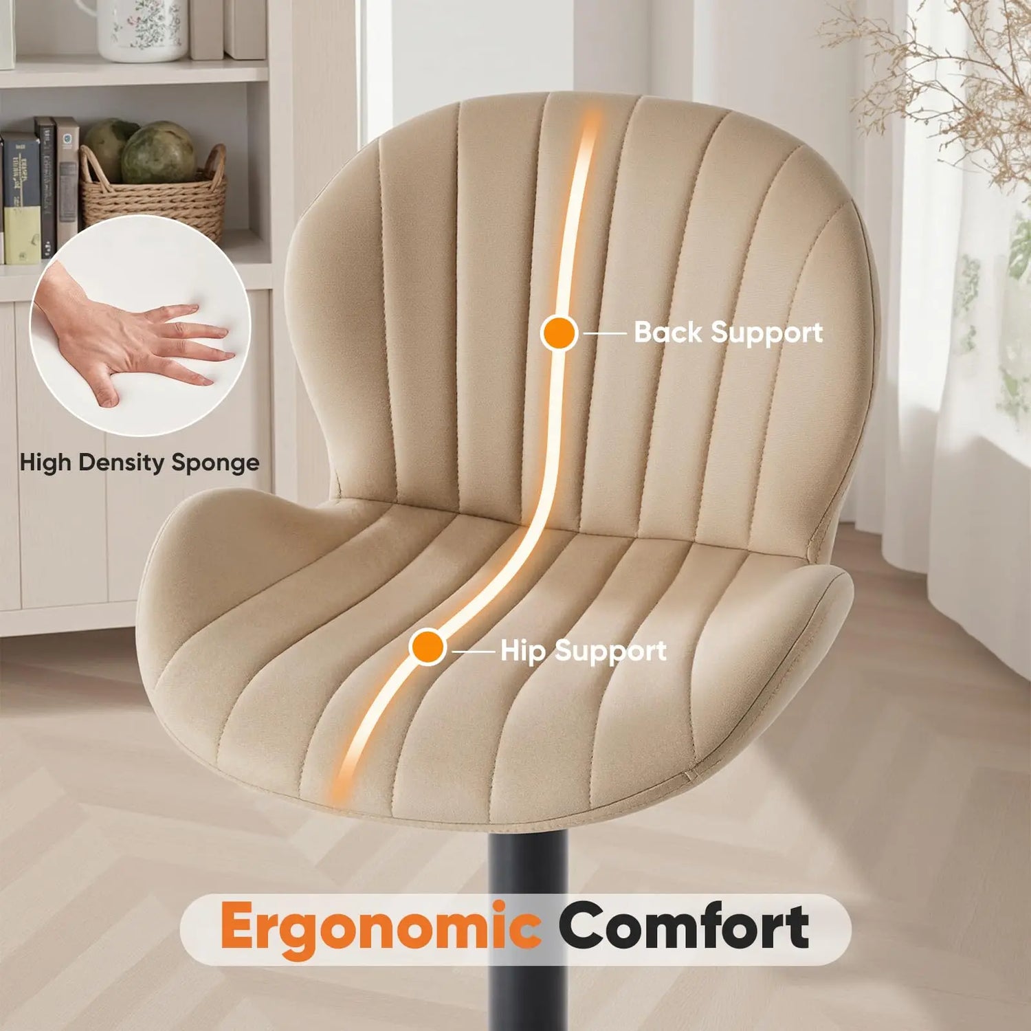 JHK Modern Ergonomic Dining Chairs Set Of Two Pieces
