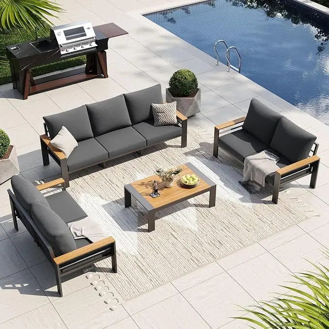 Outdoor Patio Conversation Furniture Set With Coffee Table