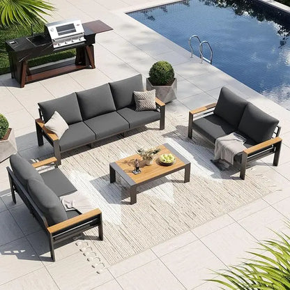 Outdoor Patio Conversation Furniture Set With Coffee Table