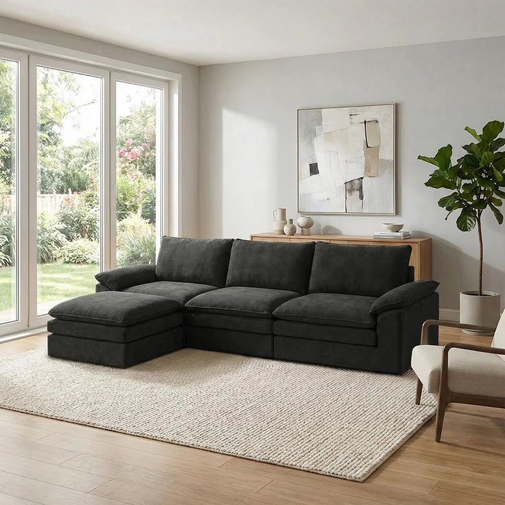 YQzyphyna Modern Cloud Modular L Shape Sofa Set With Pillows