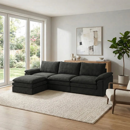YQzyphyna Modern Cloud Modular L Shape Sofa Set With Pillows
