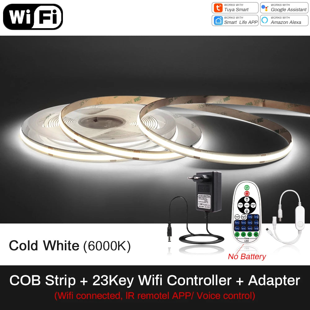 Cooleeon Tuya Smart Life COB LED Strip Light RGB Tape