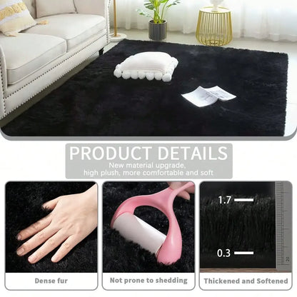 Eluckya Plush Thick Long Pile Carpet Non Slip Area Rug