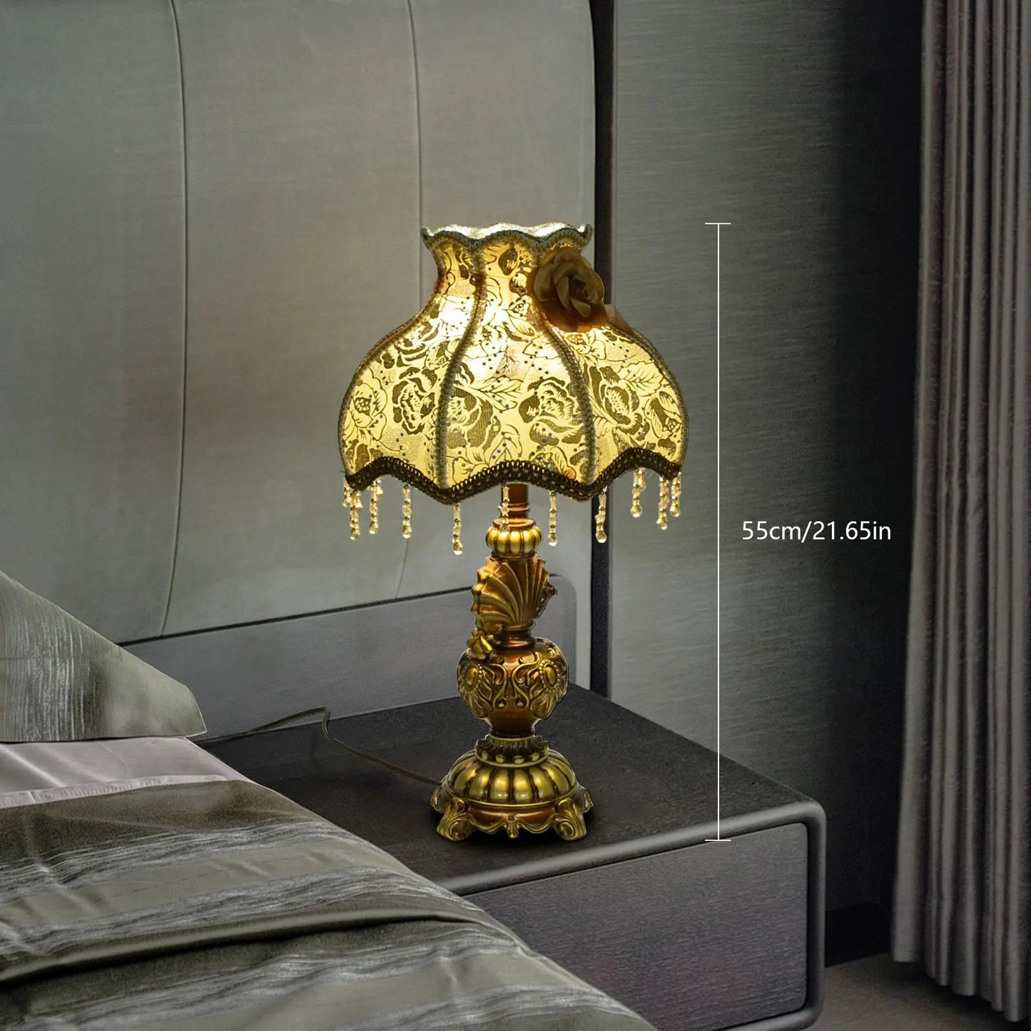 Bymaocar Bedside Table Lamp 100260V With Push Button Switch