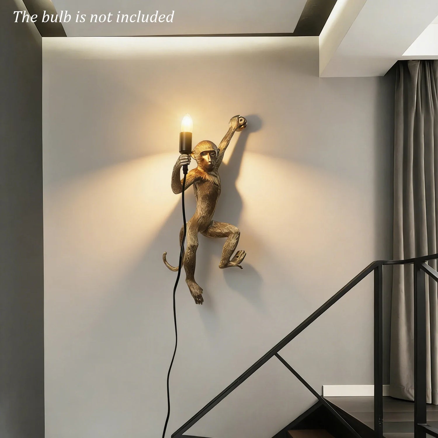 Monkey Shape Bakelite Wall Mount Lamp With E26 Socket