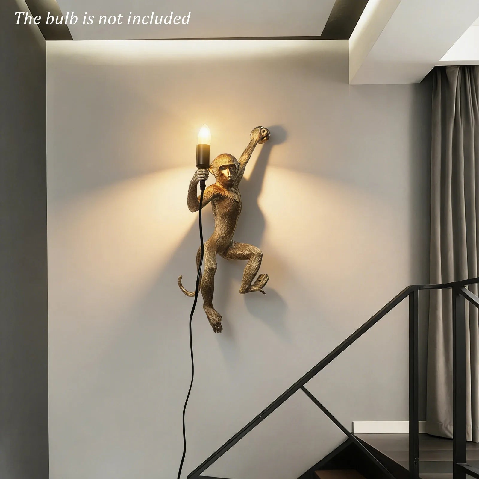 Monkey Shape Bakelite Wall Mount Lamp With E26 Socket