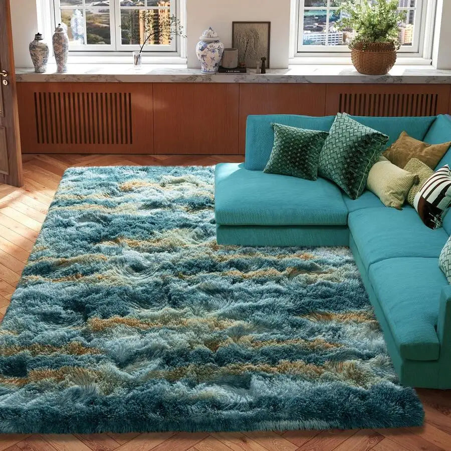 Modern Soft Shag Rug For Bedroom And Living Room With Plush Carpet