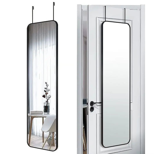 Rectangle Full Length Mirror Door Hanging Wall Mounted Aluminum Frame