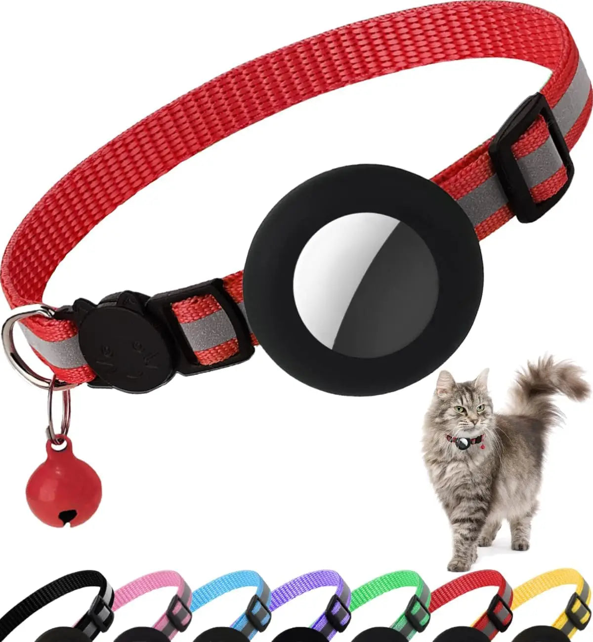 AirTag Cat Collar Breakaway Reflective Kitten Collar With AirTag Holder