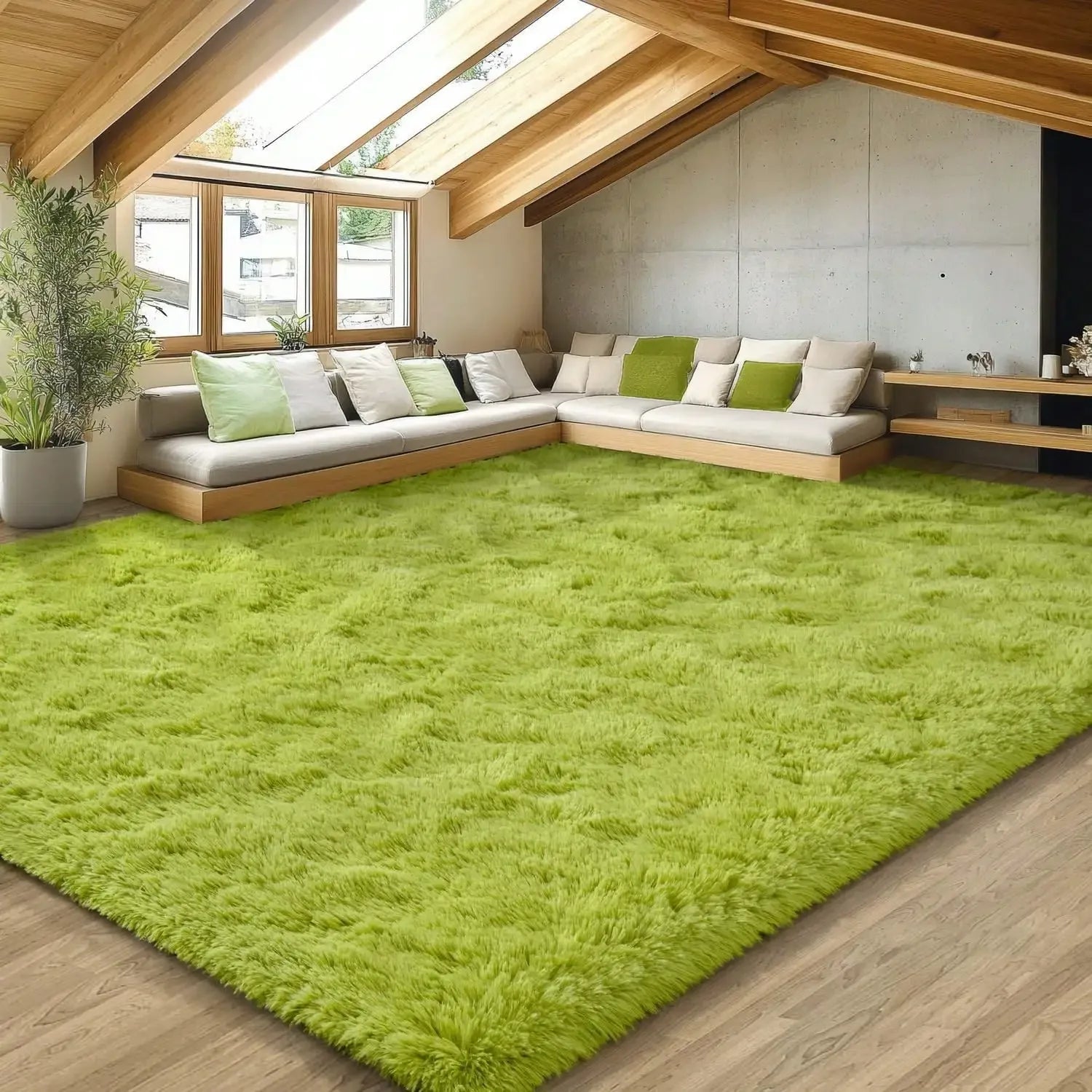Eluckya Plush Thick Long Pile Carpet Non Slip Area Rug