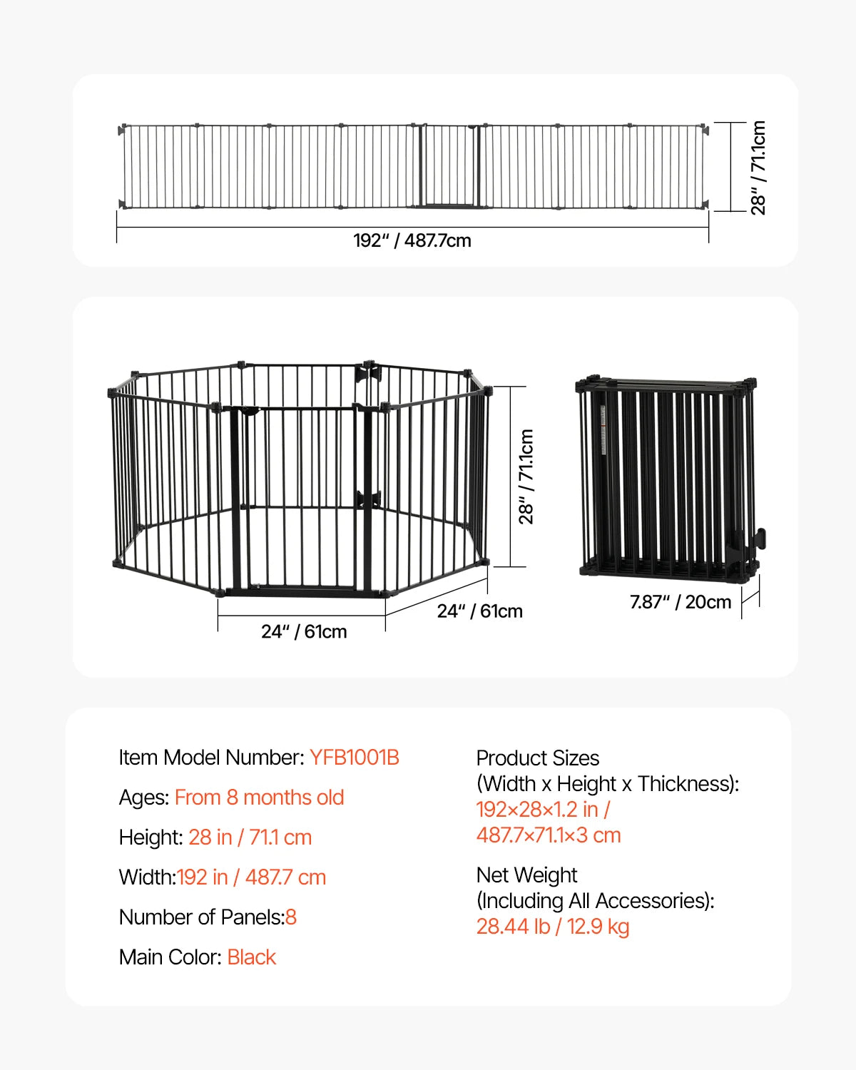 SucceBuy Walk Through Baby And Dog Gate For Home Safety
