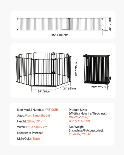 SucceBuy Walk Through Baby And Dog Gate For Home Safety
