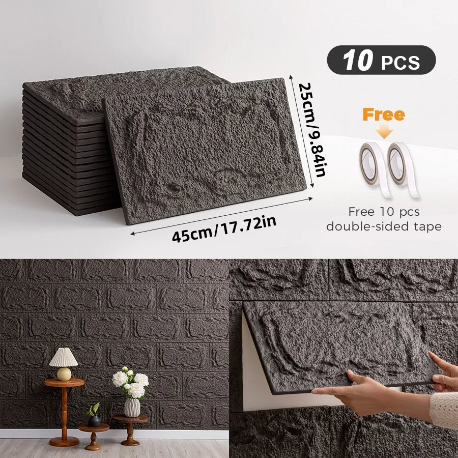 CHEE LYEE 3D Self Adhesive Stone Wall Panels Indoor Outdoor