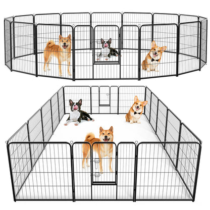 JHK Dog Playpen Metal Fence Foldable Outdoor Yard Gate