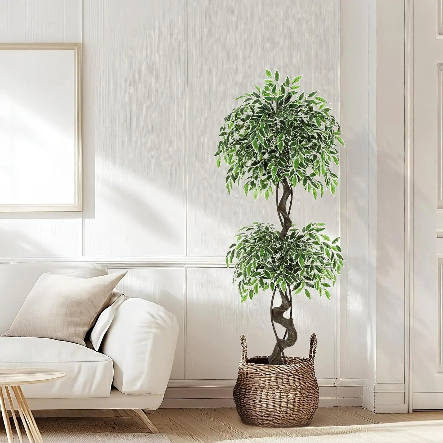 HiMISS Artificial Ficus Tree Indoor Outdoor Faux Plant With Pebbles