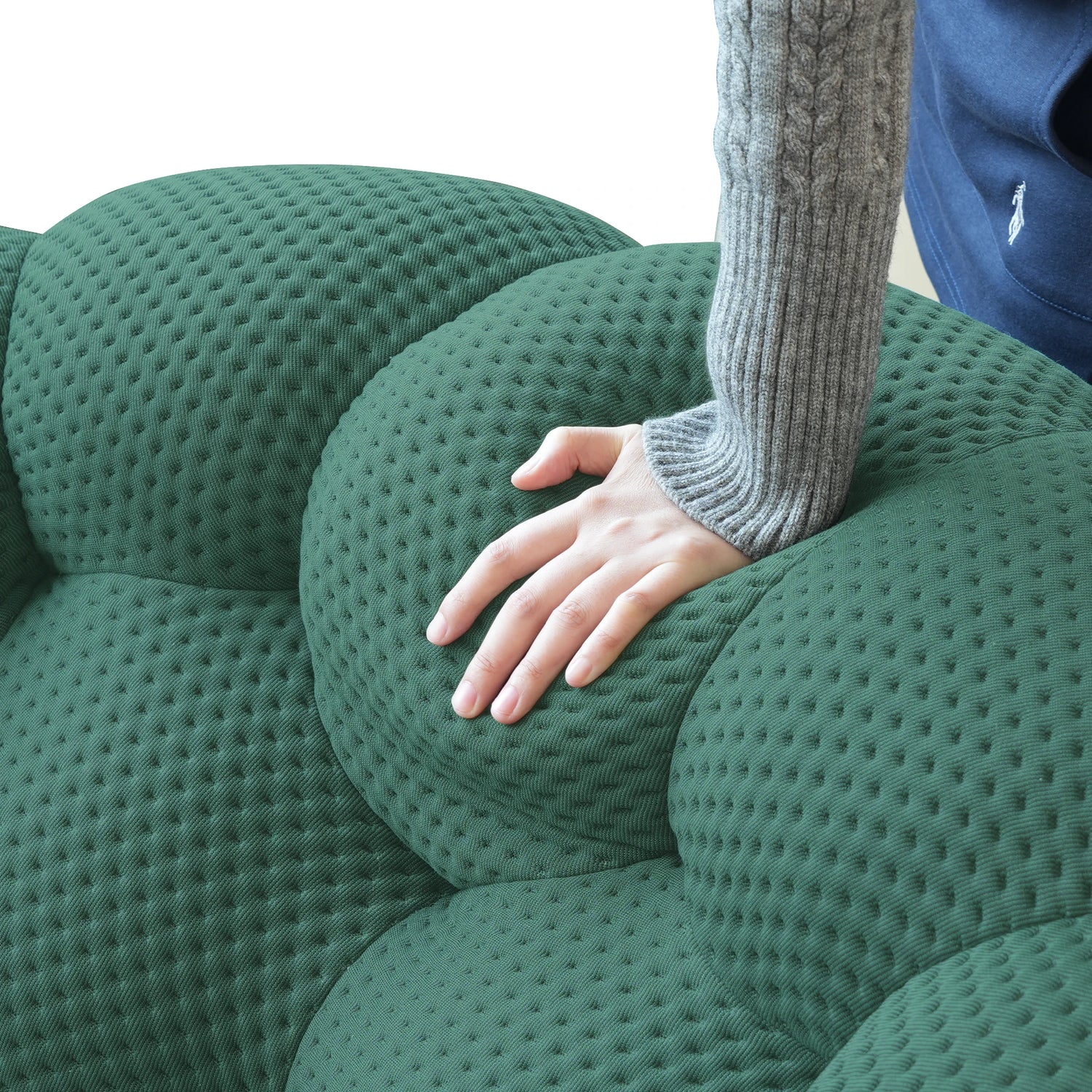 Sdorens Modern Curved Boneless Sofa 3D Knitted Loveseat
