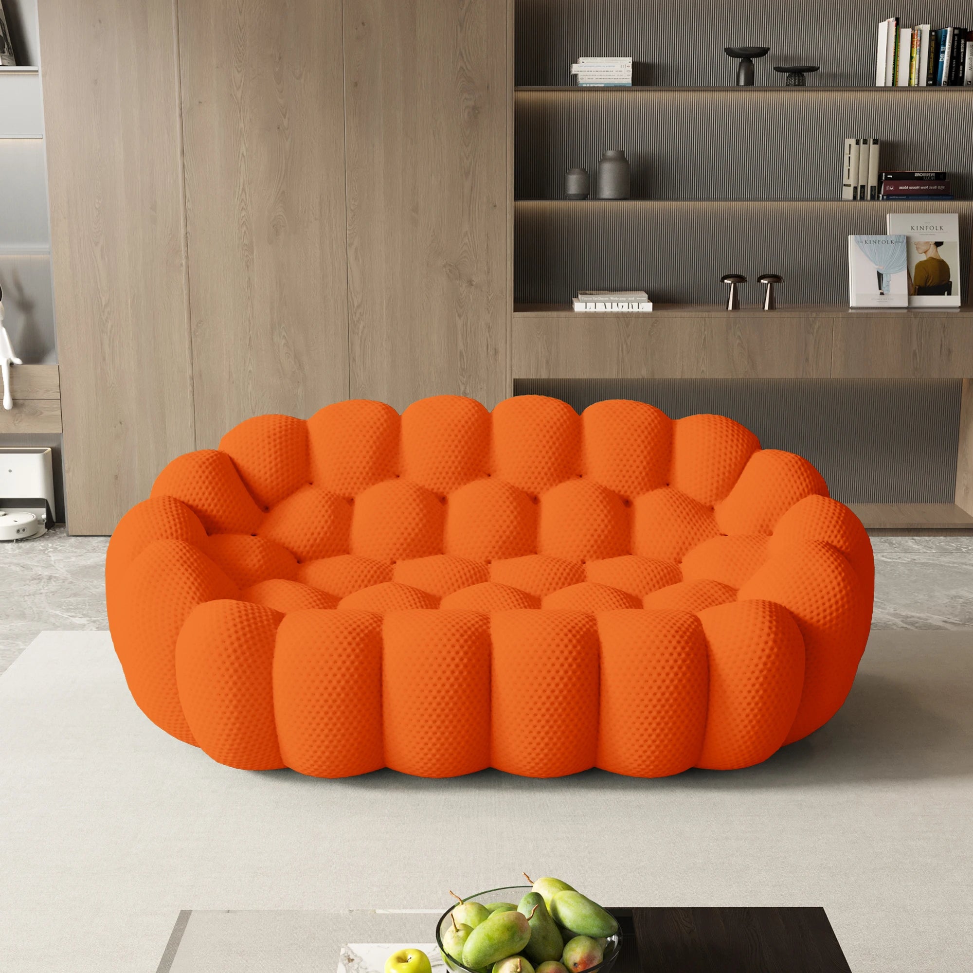 Sdorens Modern Curved Boneless Sofa 3D Knitted Loveseat