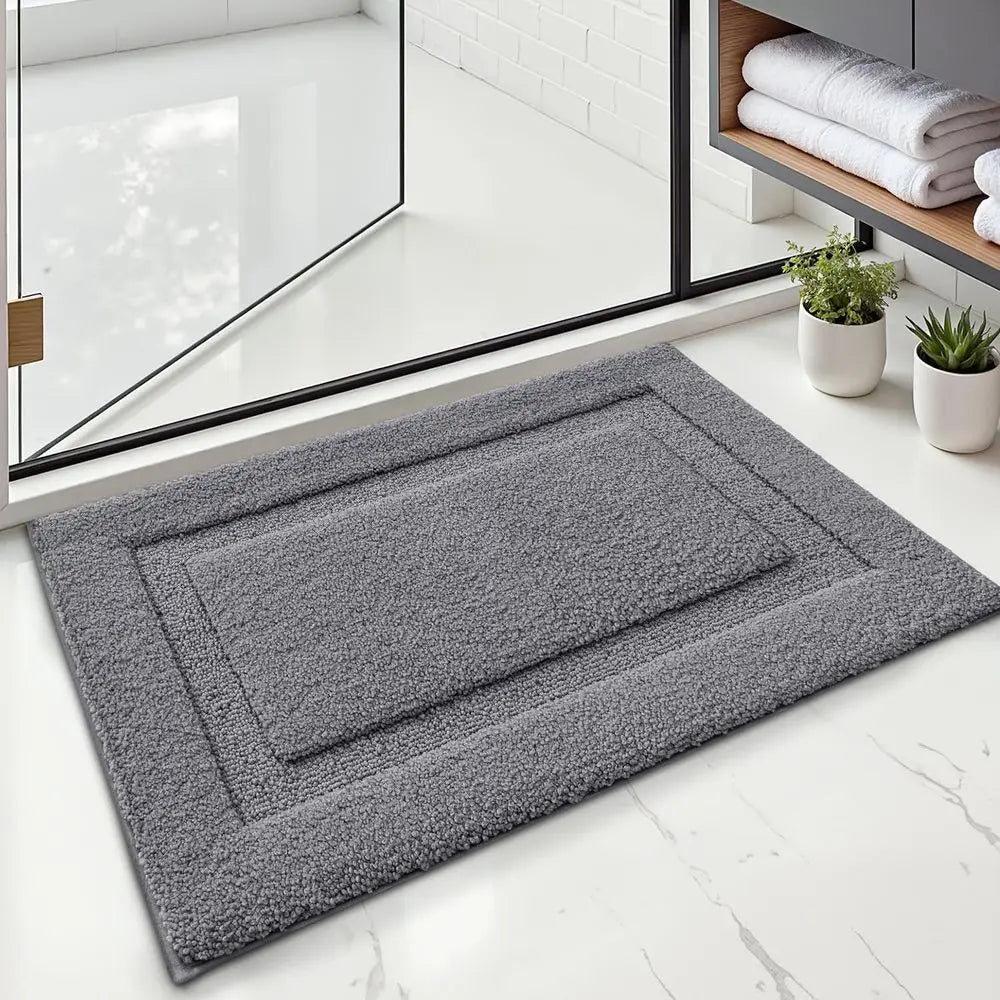 Non-Slip Rubber Backed Bath Rug Absorbent Washable Mat for Bathroom