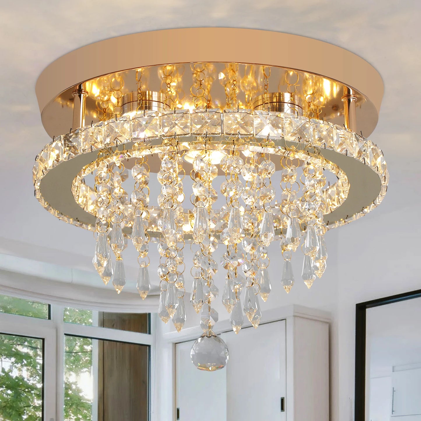 GreeLustr Luxury Crystal Chandelier Modern LED Ceiling Light