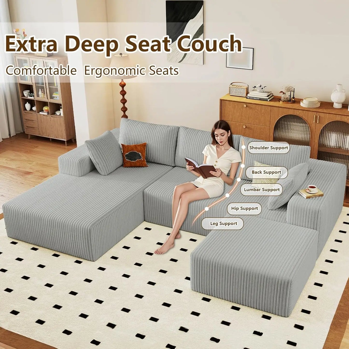 Cloud Couch Modular Sectional Sofa With Ottoman