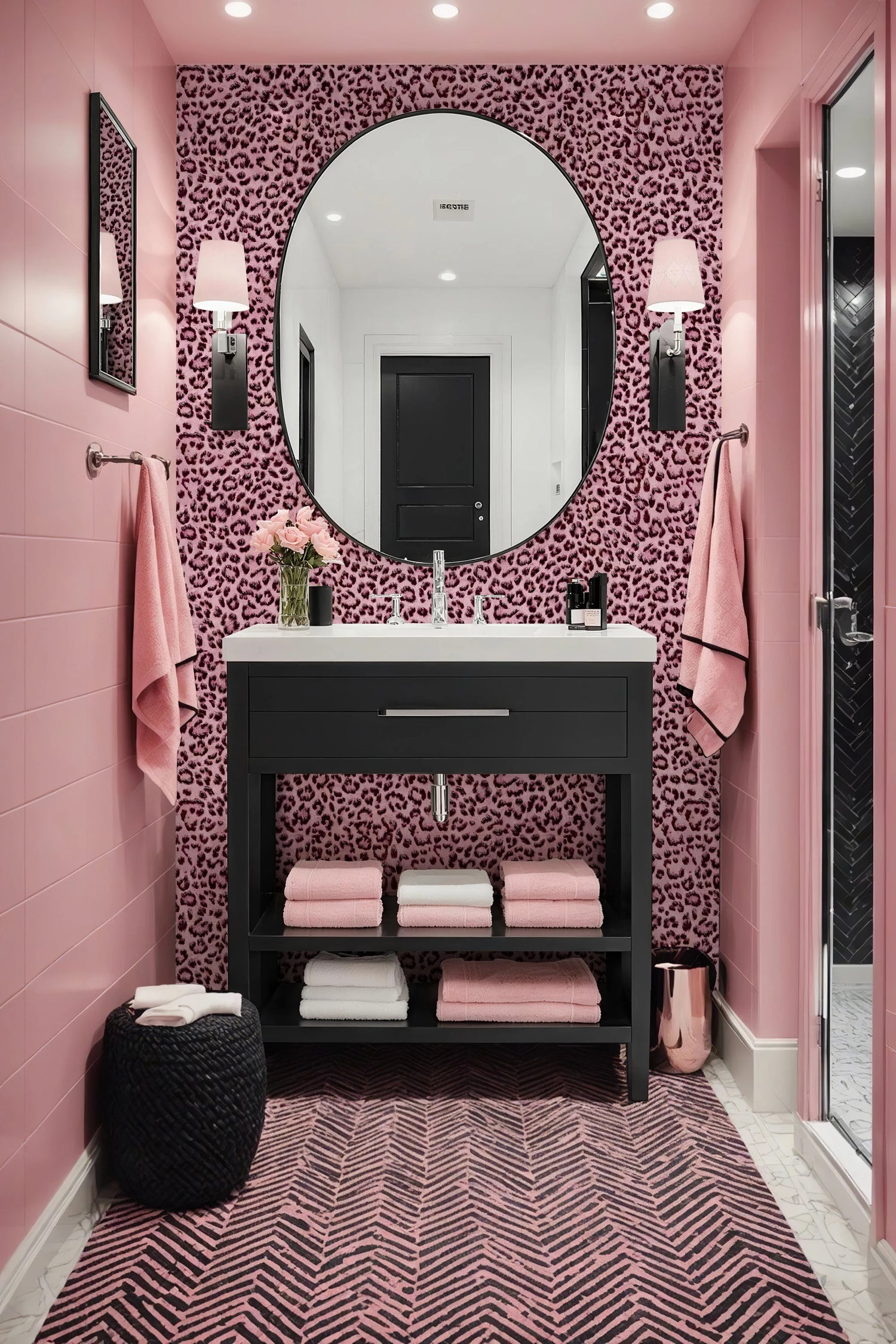Peel And Stick Leopard Print PVC Wallpaper For Decor