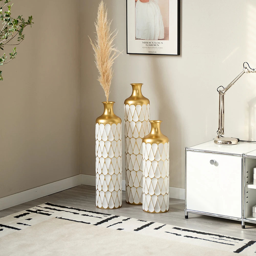 TWISTER.CK Floor Vase Set Modern Metal Decor For Living Rooms