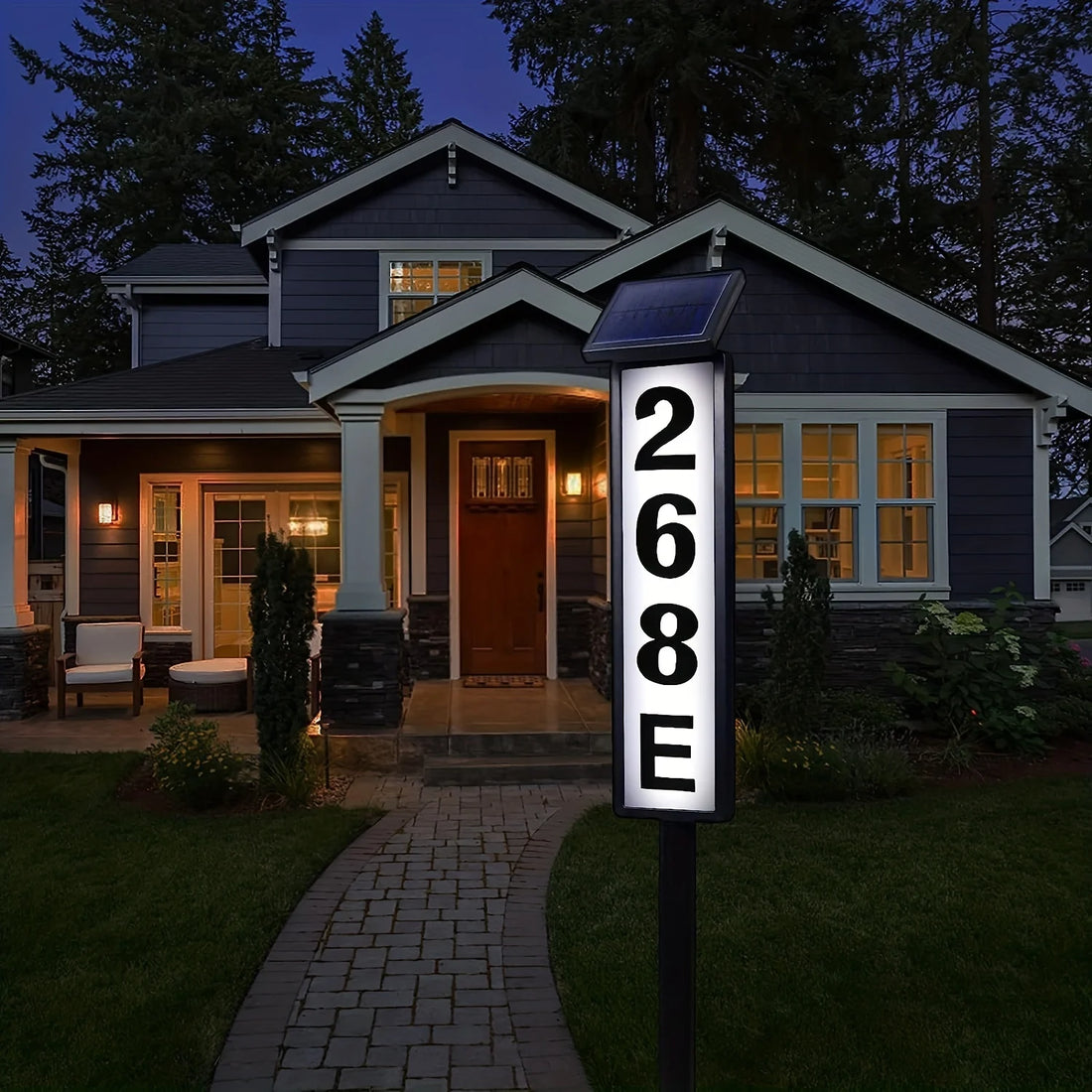 Solar Powered Ground Insert Lawn Light For Outdoor Address Signs