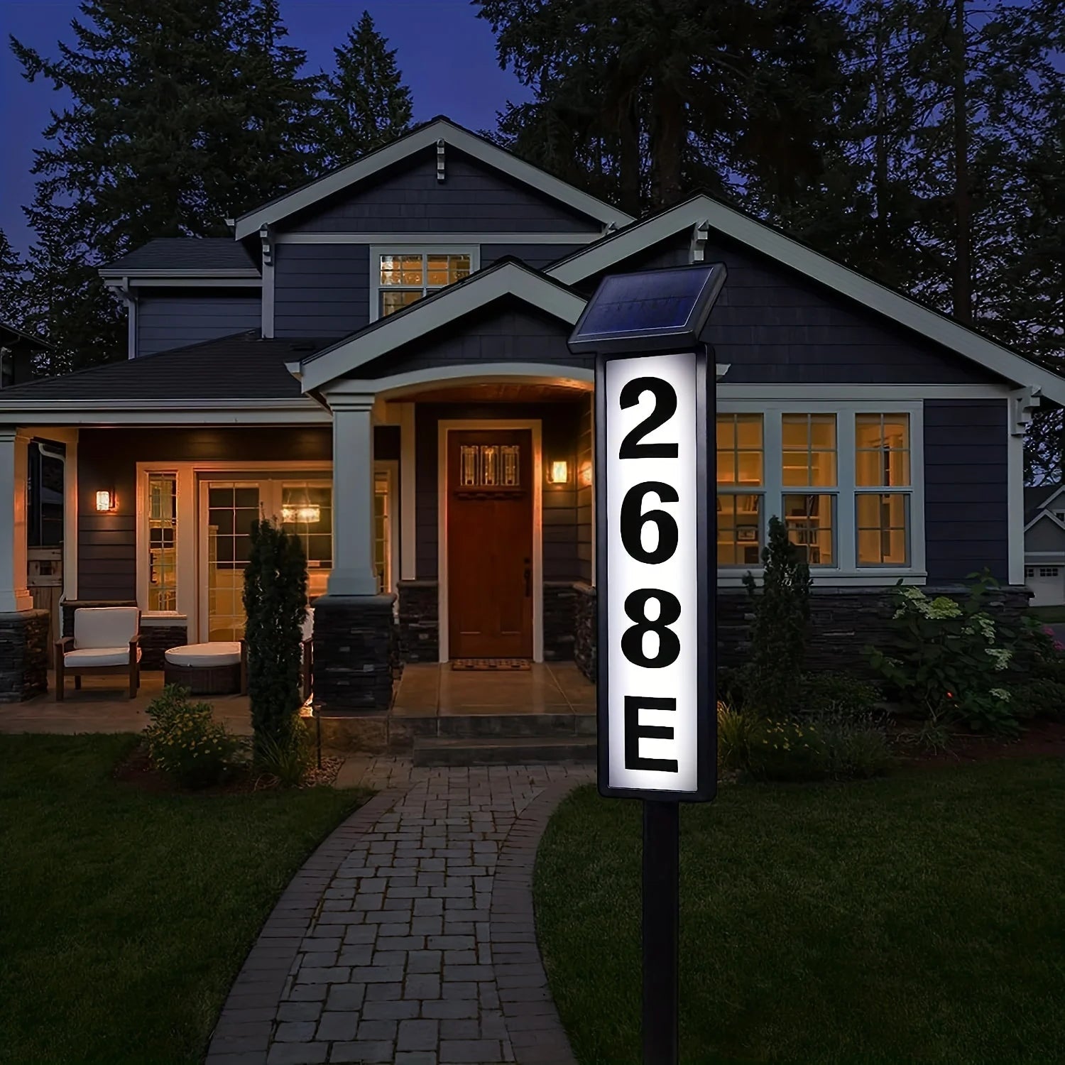 Solar Powered Ground Insert Lawn Light For Outdoor Address Signs