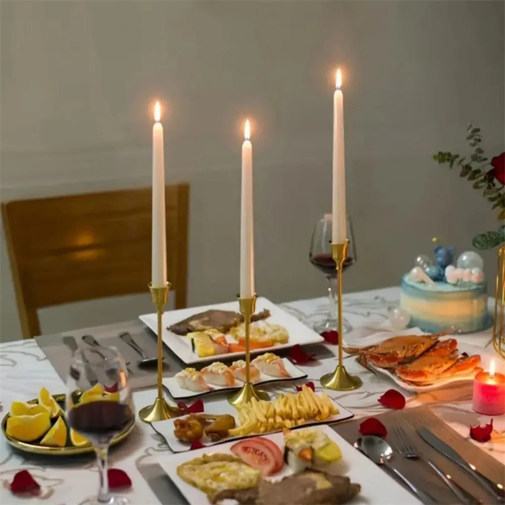 6-Piece Metal Candlestick Holders Set For Home And Wedding Decor