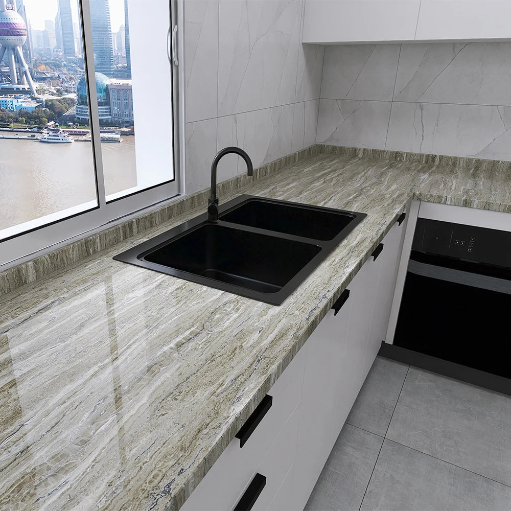 Peel And Stick PVC Vinyl Wallpaper For Kitchen Moisture Resistant
