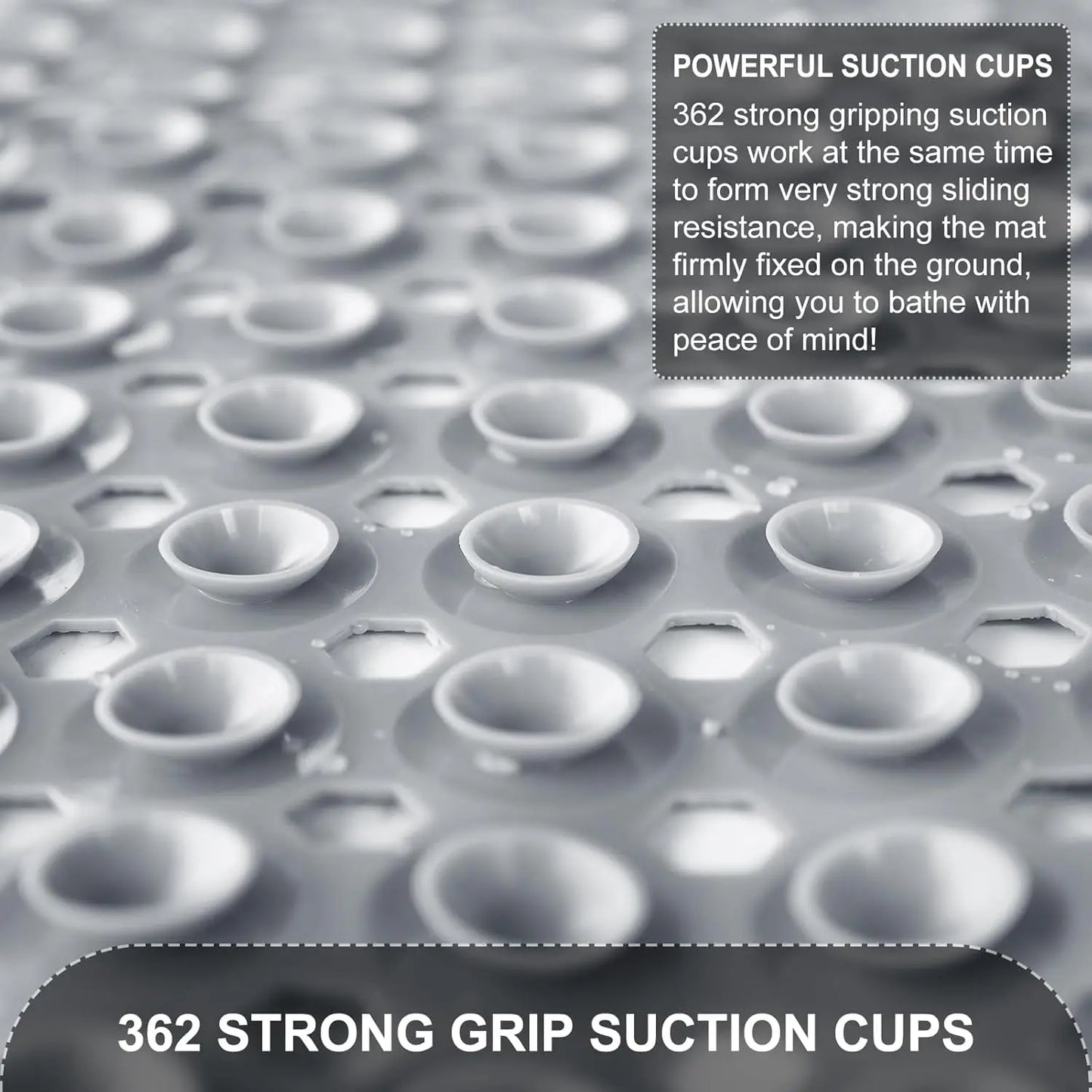 Non Slip Bath Tub Mat With Drain Holes And Suction Cups