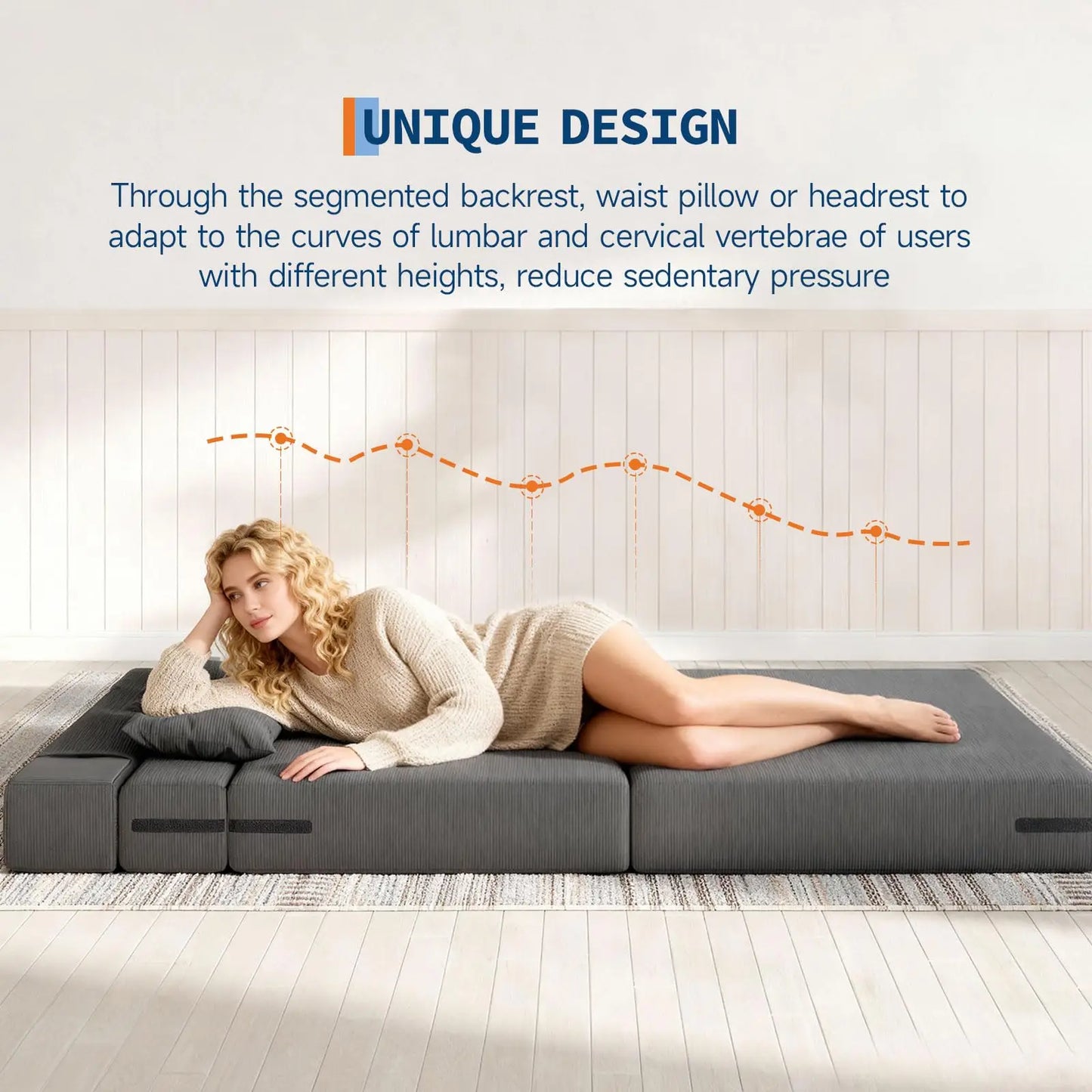 HobbyLane 4 In 1 Folding Sofa Bed Couch With Pillow