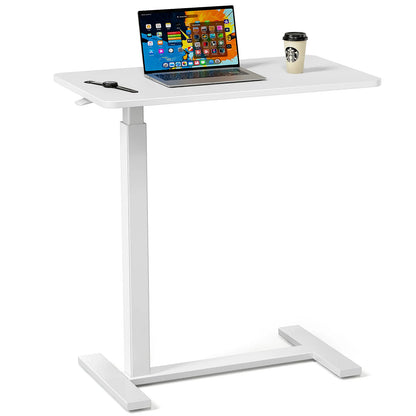 JHK Overbed Bedside Table With Hidden Wheels And Adjustable Height